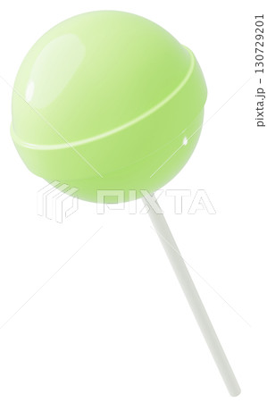 3D素材_ペロペロキャンディー_黄緑 130729201