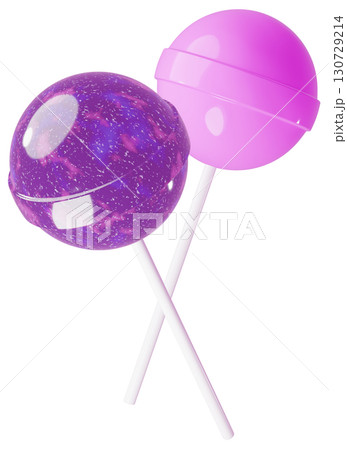 3D素材_ペロペロキャンディー_紫 130729214