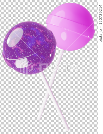 3D素材_ペロペロキャンディー_紫 130729214