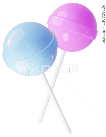 3D素材_ペロペロキャンディー_水色 130729226