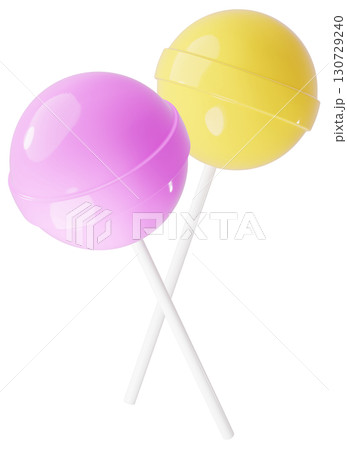 3D素材_ペロペロキャンディー_紫 130729240