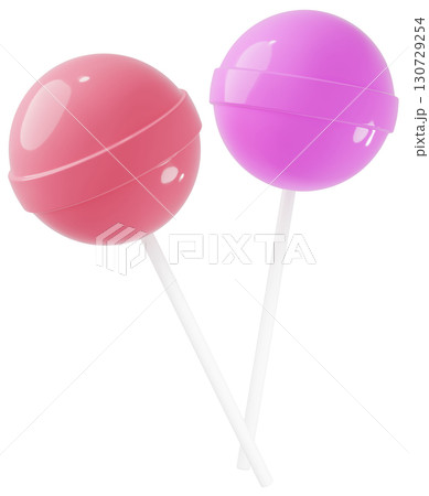 3D素材_ペロペロキャンディー_ピンク 130729254