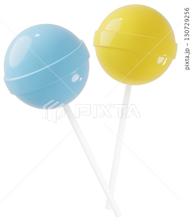 3D素材_ペロペロキャンディー_水色 130729256