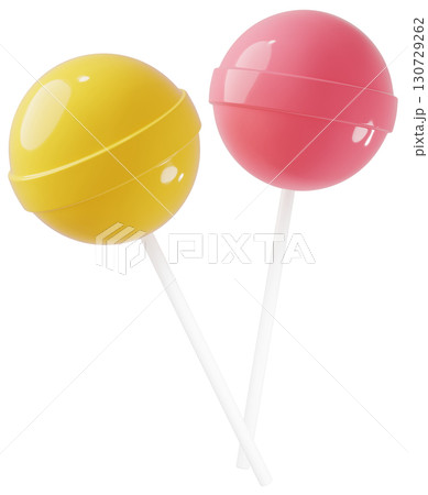 3D素材_ペロペロキャンディー_黄色 130729262