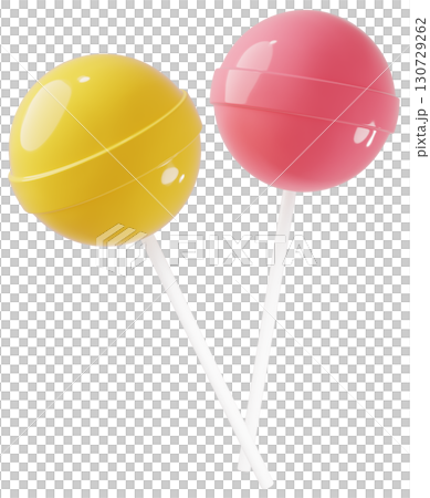 3D素材_ペロペロキャンディー_黄色 130729262