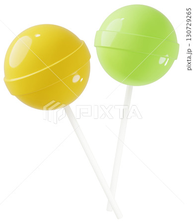3D素材_ペロペロキャンディー_黄色 3D素材_ペロペロキャンディー_黄色 130729265