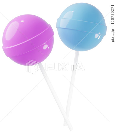 3D素材_ペロペロキャンディー_紫 130729271