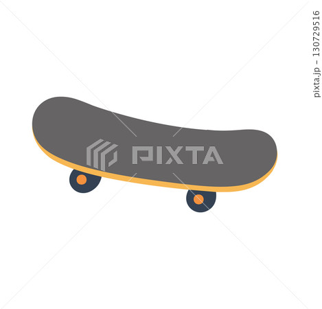 Skateboard Illustration with Gray Deck 130729516