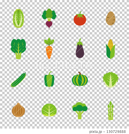 野菜のアイコンのセット　イラスト 130729888
