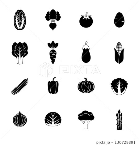野菜のアイコンのセット　イラスト 130729891
