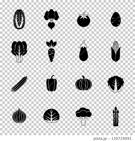 野菜のアイコンのセット　イラスト 130729891