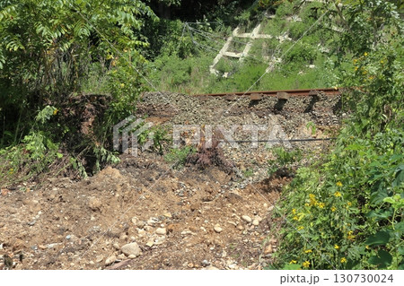 秋田内陸線 米内沢ー桂瀬間の路盤流出被害 2025年9月 130730024