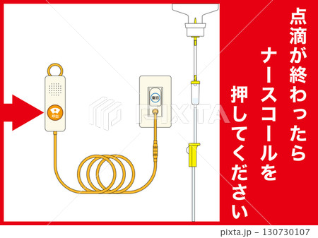 【医療】ナースコール。点滴が終わったらナースコールを押してください。 【医療】ナースコール。点滴が終わったらナースコールを押してください。 130730107