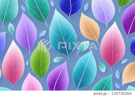 Colorful leaves pattern creating a vibrant nature background 130730164