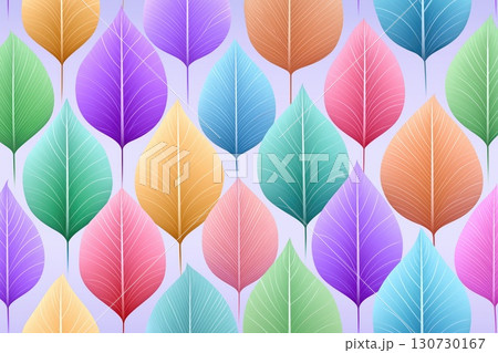 Colorful leaves pattern forming a vibrant nature background design 130730167