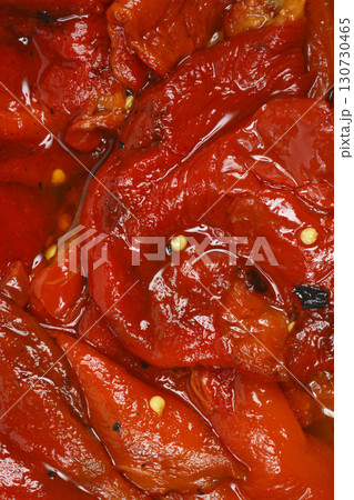 Roasted red Macedonian peppers 130730465