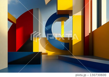 Exploration of Vibrant Color and Geometric Forms in Bauhaus-inspired Abstraction Generative AI Exploration of Vibrant Color and Geometric Forms in Bauhaus-inspired Abstraction Generative AI 130730600