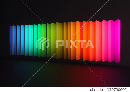 Vibrant Color Gradients Create an Artistic Display on a Dark Wall Generative AI Vibrant Color Gradients Create an Artistic Display on a Dark Wall Generative AI 130730605