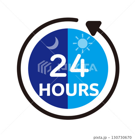 24時間対応アイコンセット 24時間営業 サポート カスタマーサービス 日中夜中対応ロゴイラスト 24時間対応アイコンセット 24時間営業 サポート カスタマーサービス 日中夜中対応ロゴイラスト 130730670