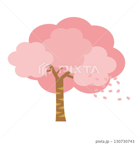 シンプルな桜の木のイラストレーション シンプルな桜の木のイラストレーション 130730743