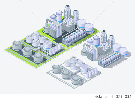 Cartoon Petrochemical Plant and Tank Farm with Separate Set Industrial Energy Building Concept 3d Isometric. Vector illustration Cartoon Petrochemical Plant and Tank Farm with Separate Set Industrial Energy Building Concept 3d Isometric. Vector illustration 130731034