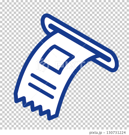 Isometric illustration of issued receipt. Issued numbered ticket, serial numbered ticket. Printed receipt. 130731224