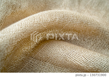 Soft and Airy Beige Linen Fabric Captures Elegance and Simplicity in Design Generative AI 130731900