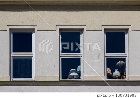 Three windows with lamps, Czech republic Three windows with lamps, Czech republic 130731905