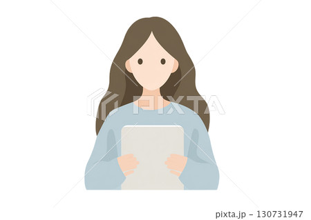 水彩風の女性イラスト 資料を持つ姿 PNG切り抜き素材 水彩風の女性イラスト 資料を持つ姿 PNG切り抜き素材 130731947