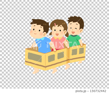 Illustration of kids playing train Illustration of kids playing train 130732442