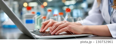 Scientist Analyzing Data and Conducting Research in a Modern Healthcare Laboratory Setting 130732961