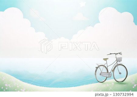 海の見える丘　背景素材 130732994