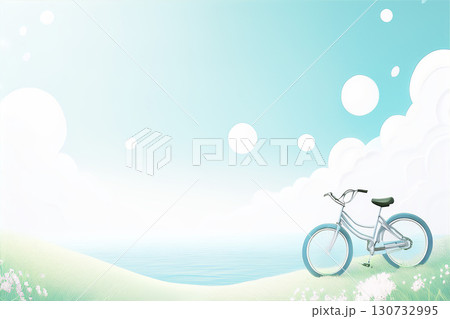 海の見える丘　背景素材 130732995