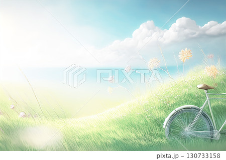 海の見える丘　背景素材 130733158