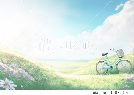 海の見える丘 背景素材 海の見える丘 背景素材 130733160