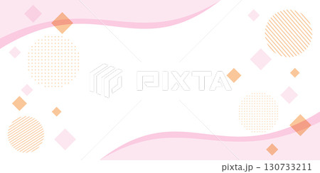 幾何学模様の爽やかなビジネスフレーム背景（ピンク） 130733211