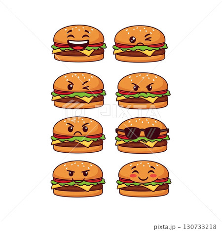 Hamburger set. illustration design Hamburger set. illustration design 130733218