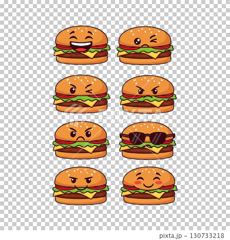 Hamburger set. illustration design Hamburger set. illustration design 130733218