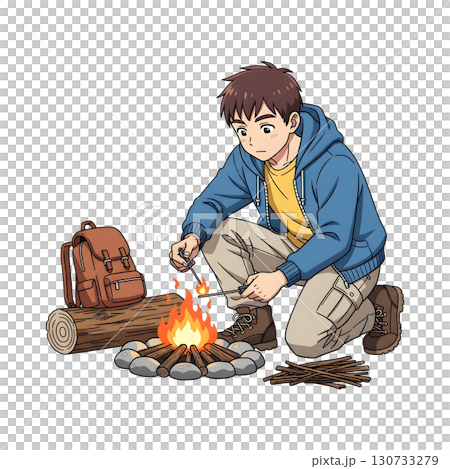 Family lifestyle. item Camping. Cartoon illustration design.	 130733279