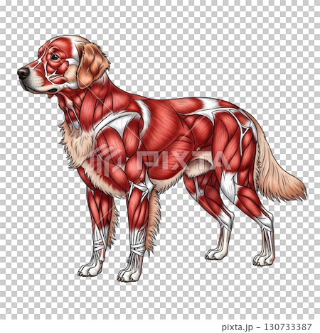 Golden dog anatomy llustration Golden dog anatomy llustration 130733387