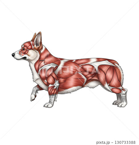Corgi dog anatomy llustration Corgi dog anatomy llustration 130733388