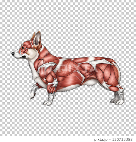 Corgi dog anatomy llustration Corgi dog anatomy llustration 130733388