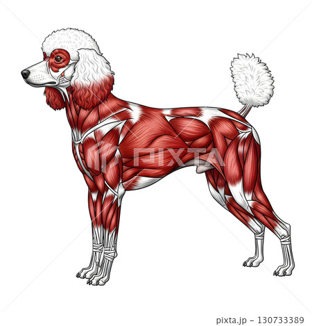 Poodle dog anatomy llustration 130733389