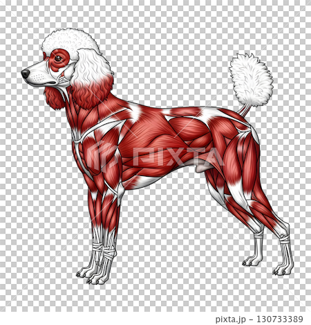Poodle dog anatomy llustration 130733389