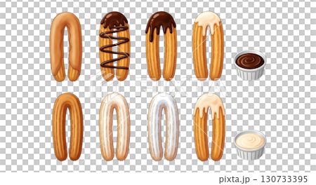 Churros set. illustration design Churros set. illustration design 130733395