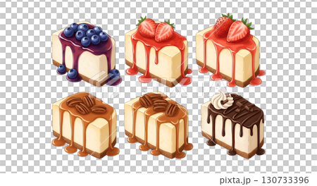 Cheesecake set. illustration design 130733396