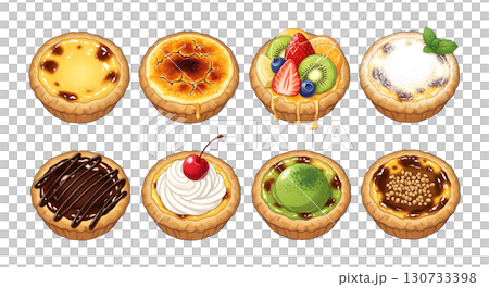 Egg tart set. illustration design 130733398