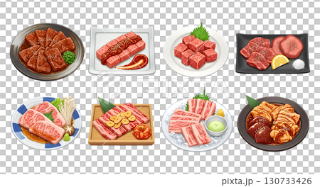Japan food set. illustration design.	 130733426