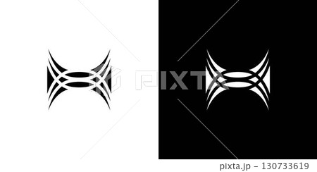 Strong and abstract H letter initial logo design 130733619