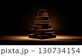 Stack of chocolate bars is piled on top of each other. Luxury chocolate. 130734154